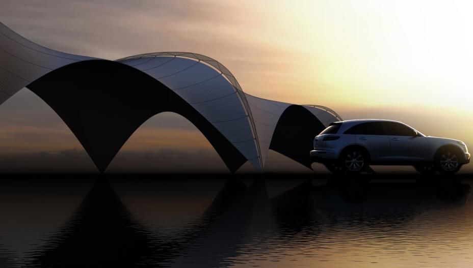 Infiniti At Sunset Surrounded By Water