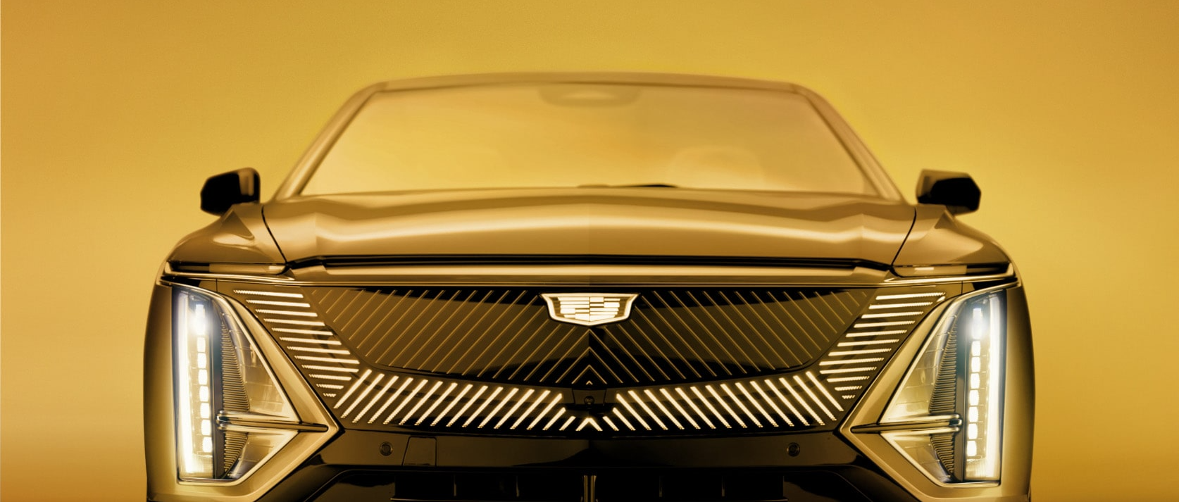 Close-up view of a 2025 Cadillac front grille