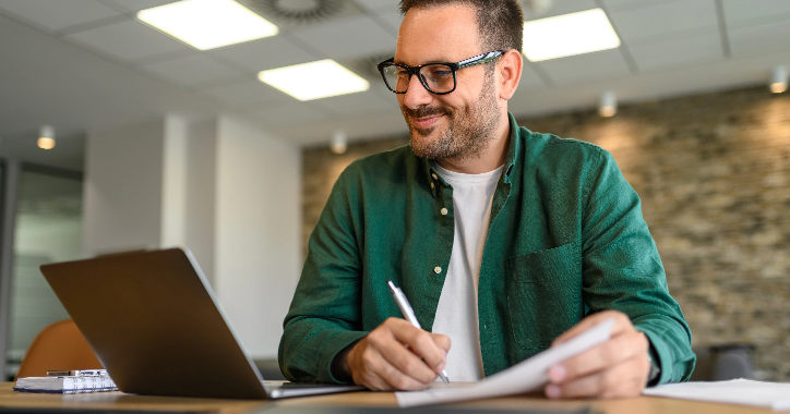 Man using a laptop