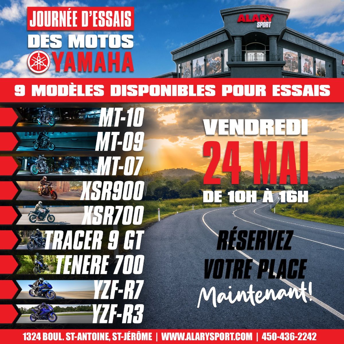 Alary Sport in Saint-Jérôme | Yamaha bike test drive event