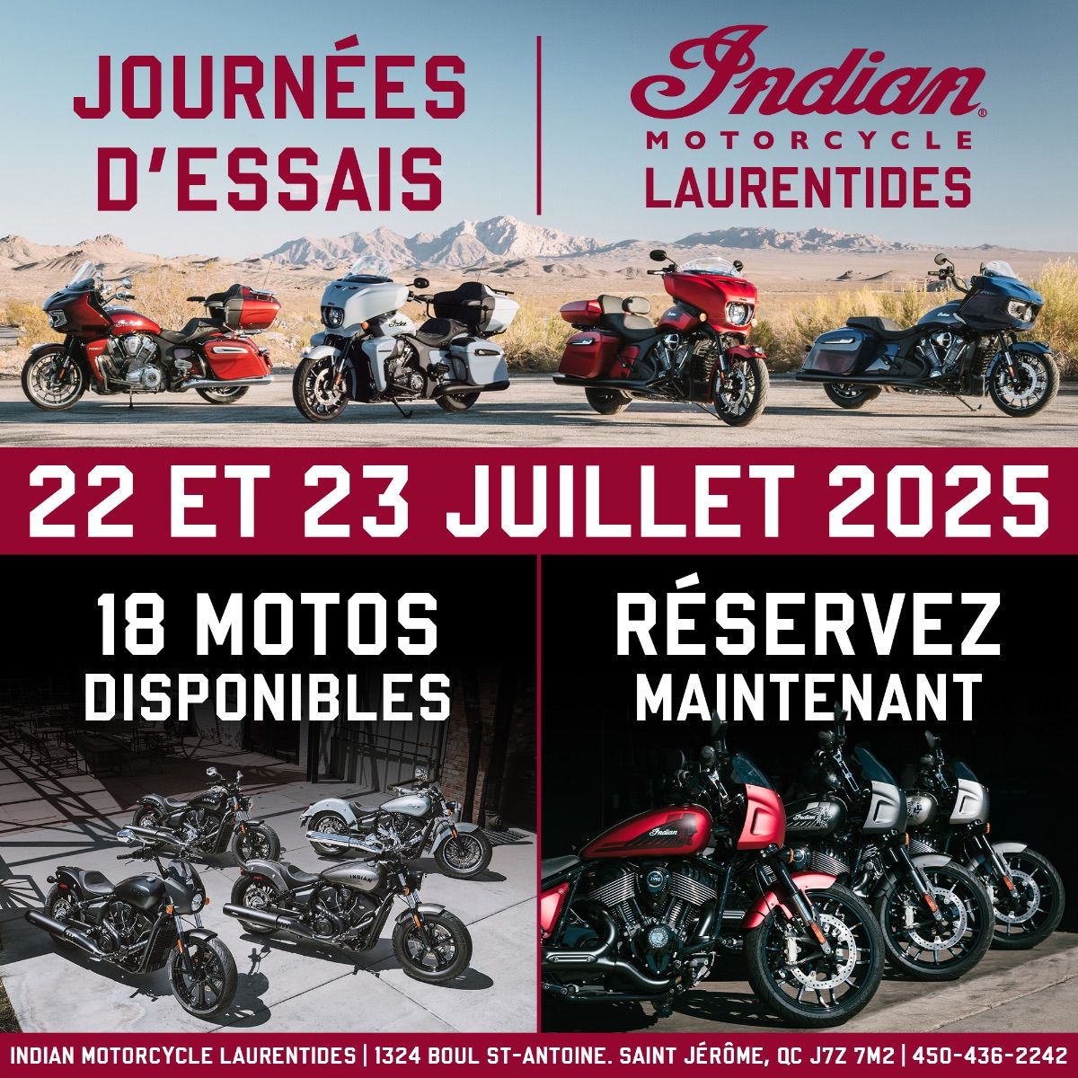Indian motorcycle test drive event