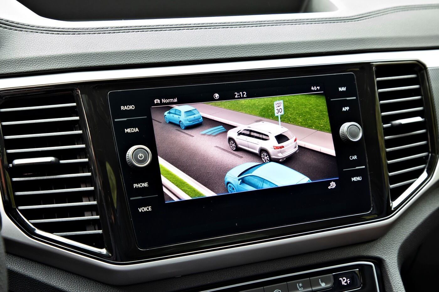 view of the touchscreen inside of the 2022 Volkswagen Atlas