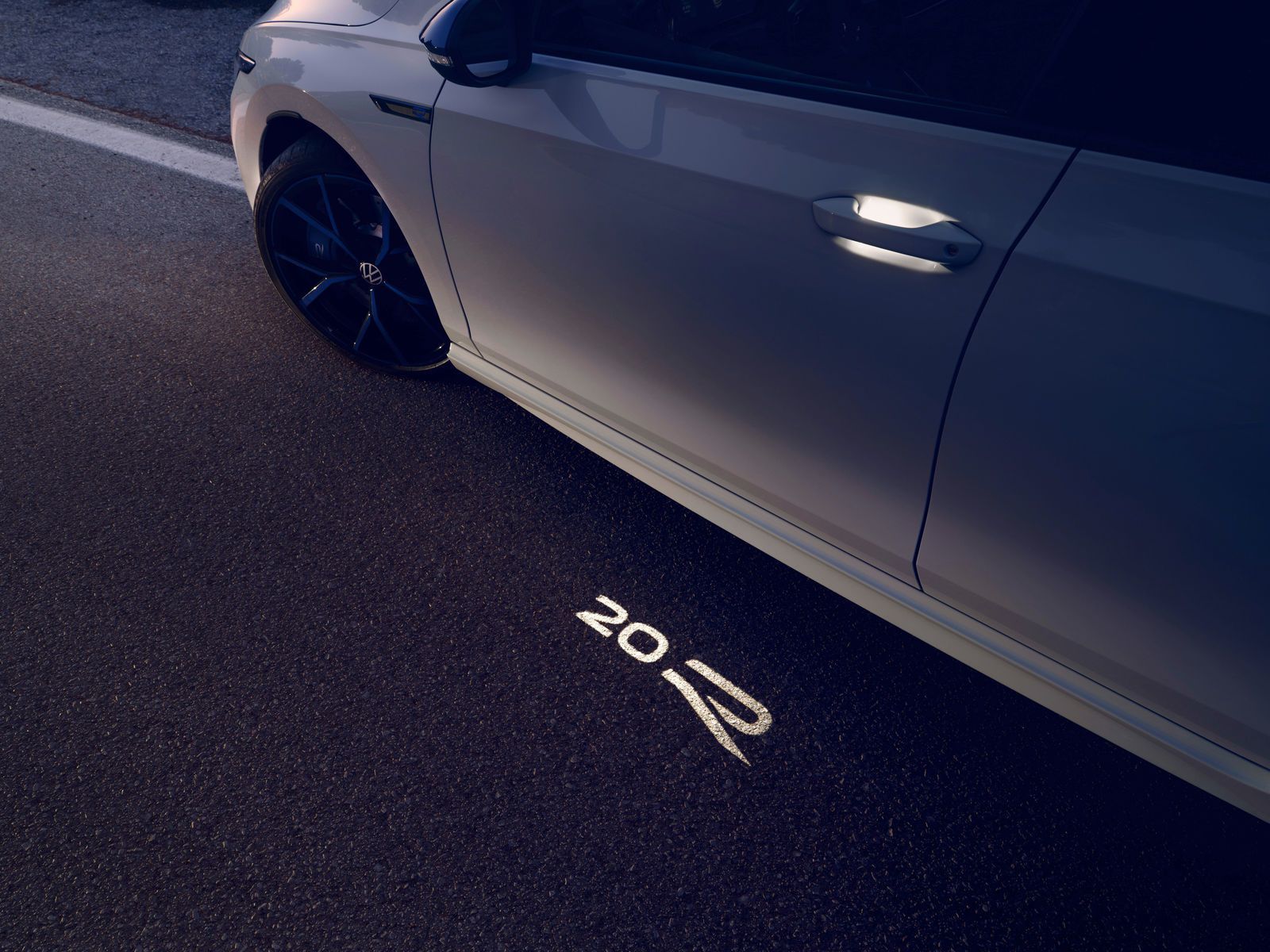 close up view VW Golf R 2022 with logo
