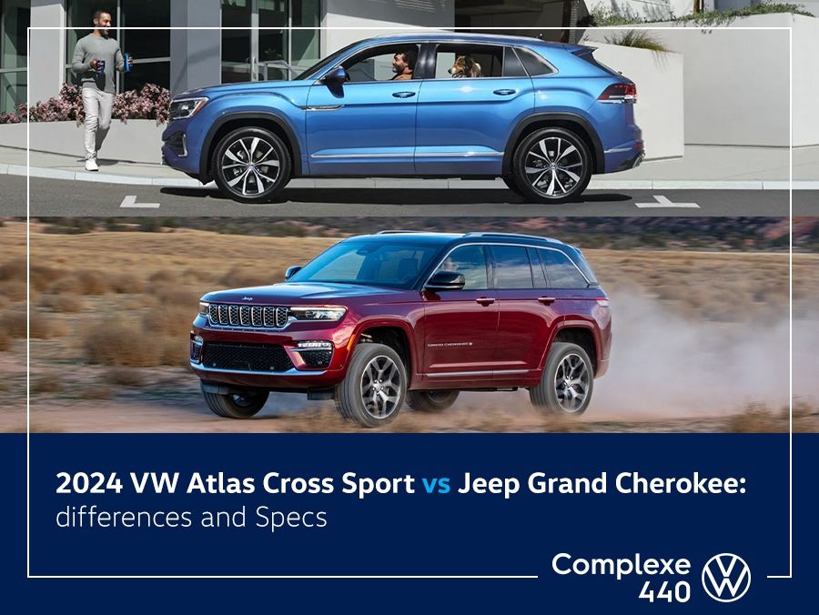 2024 VW Atlas Cross Sport vs Jeep Grand Cherokee: differences and Specs.