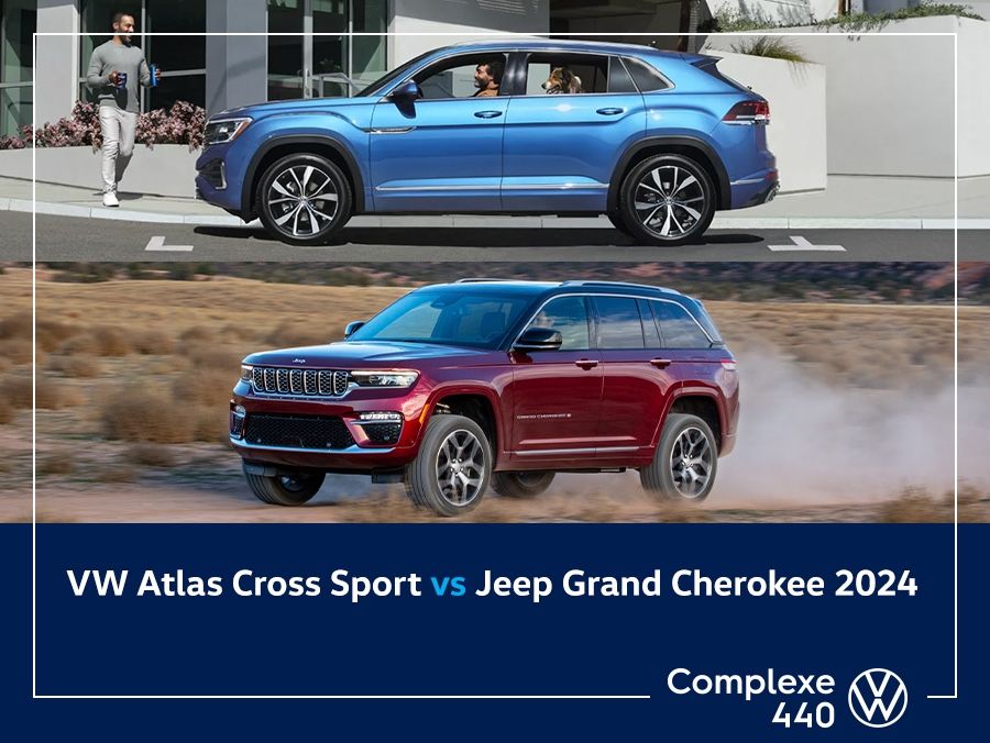 VW Atlas Cross Sport vs Jeep Grand Cherokee 2024.