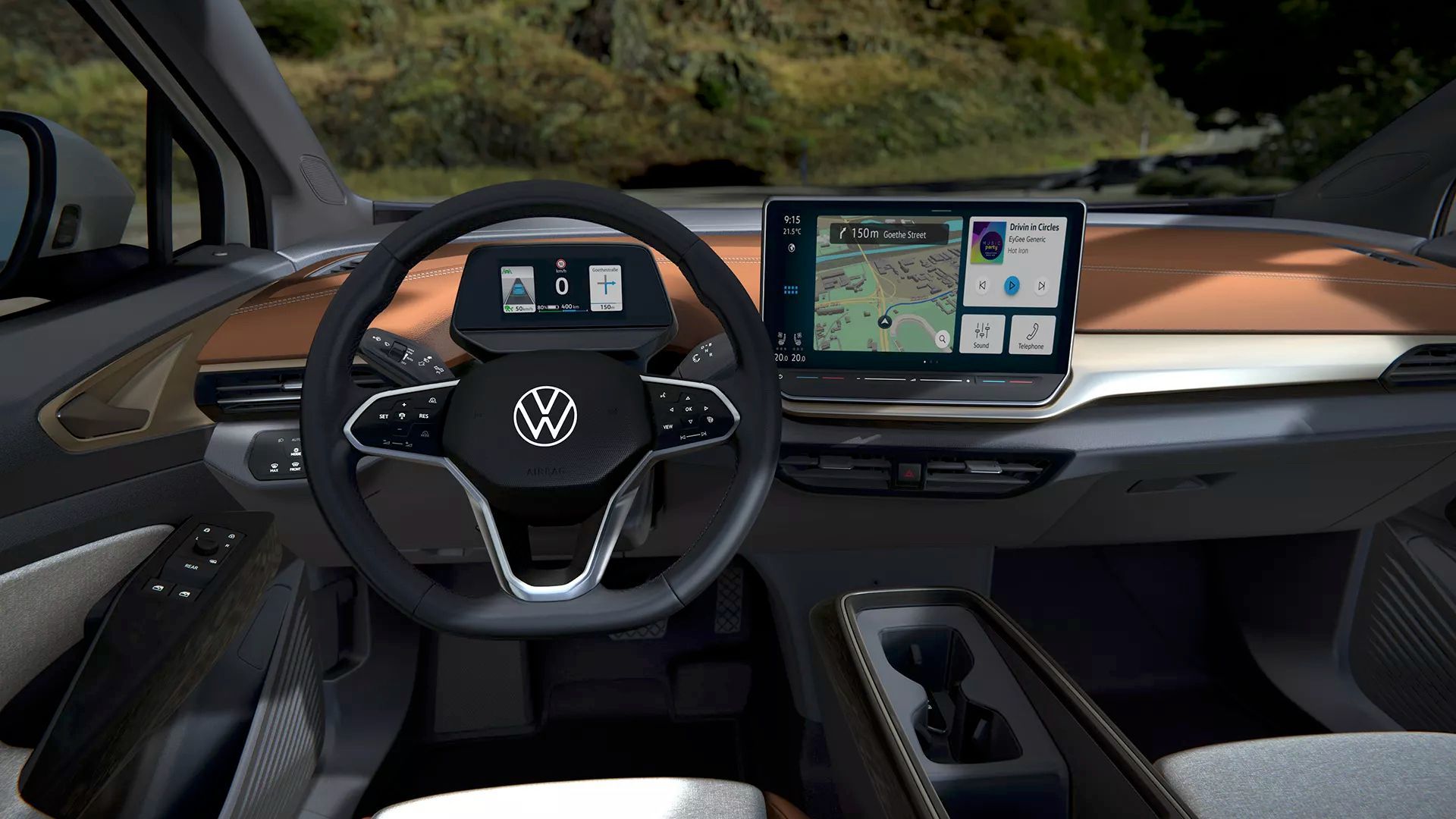 Nice view of the dashboard of the Volkswagen iD.4 2024.