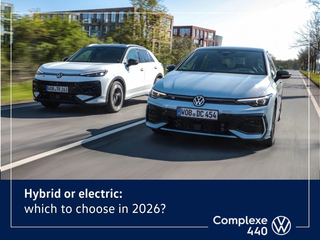Lineup of multiple Volkswagen electric and hybrid models parked side by side