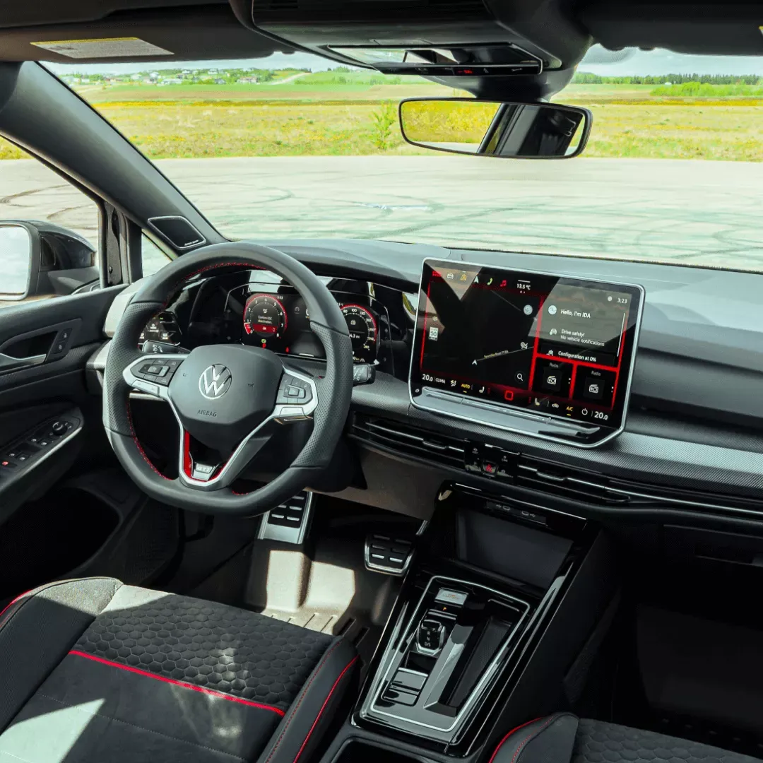 Dashboard and technologies of the 2026 Volkswagen Golf GTI.