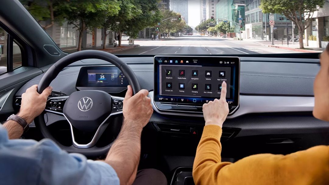 Behind the wheel of the Volkswagen ID.4 Pro.