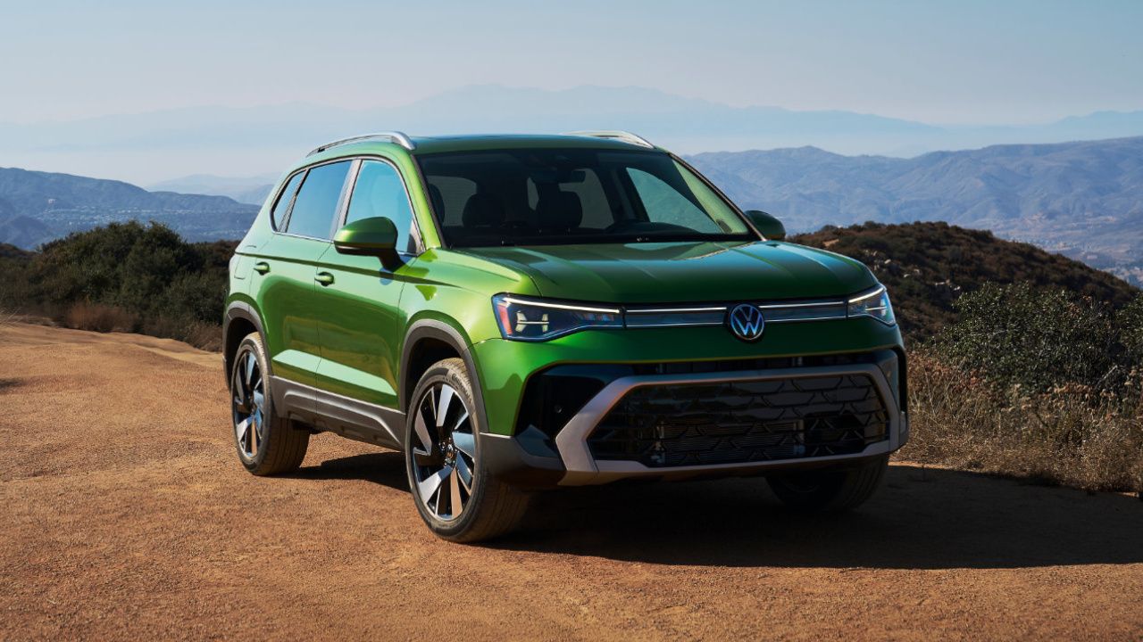 front side view of a 2025 VW Taos