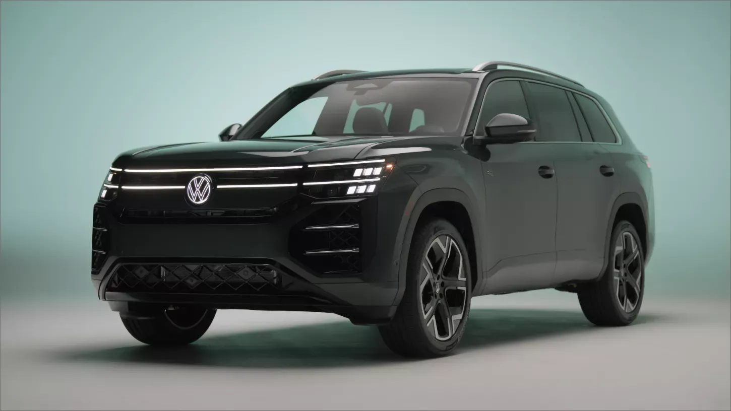 Exterior design of the black 2027 Volkswagen Atlas.