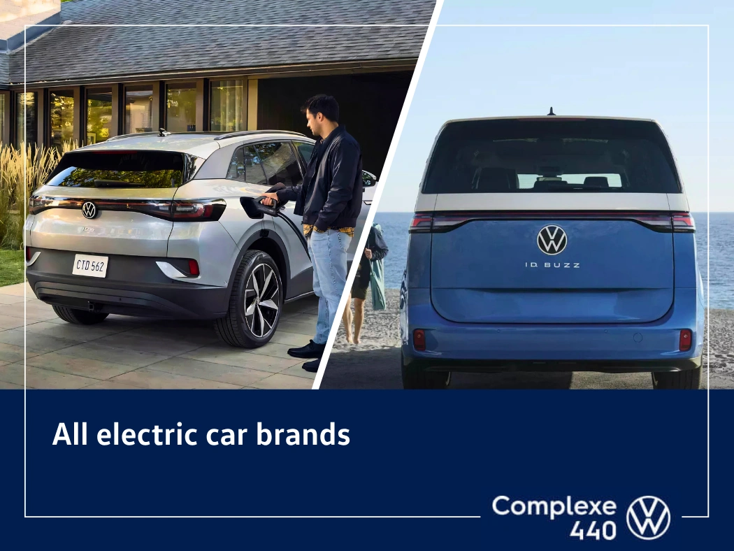 Volkswagen ID.4 and ID. Buzz illustrating electric car brands to compare according to range, price and needs.