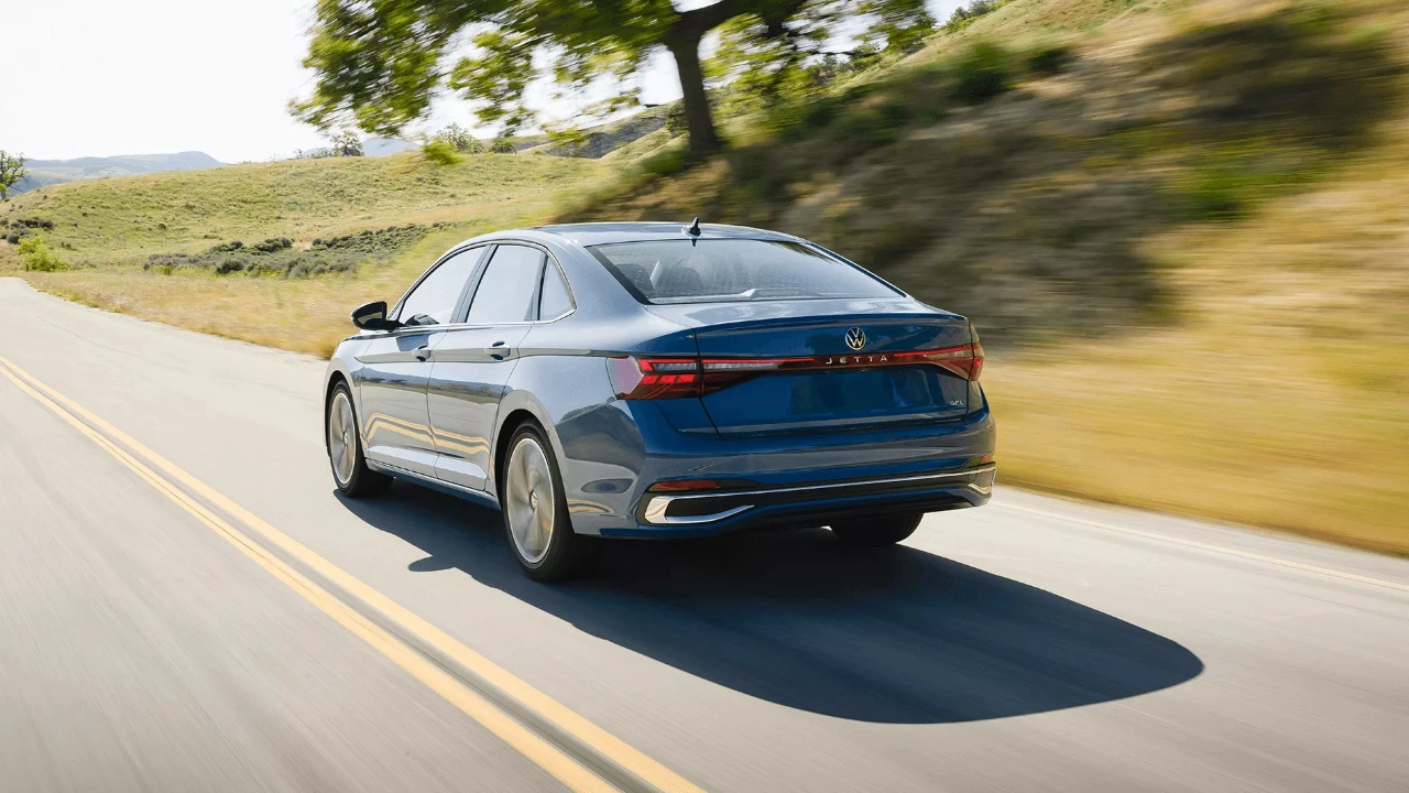 2026 Volkswagen Jetta on the road among the most reliable compact sedans.