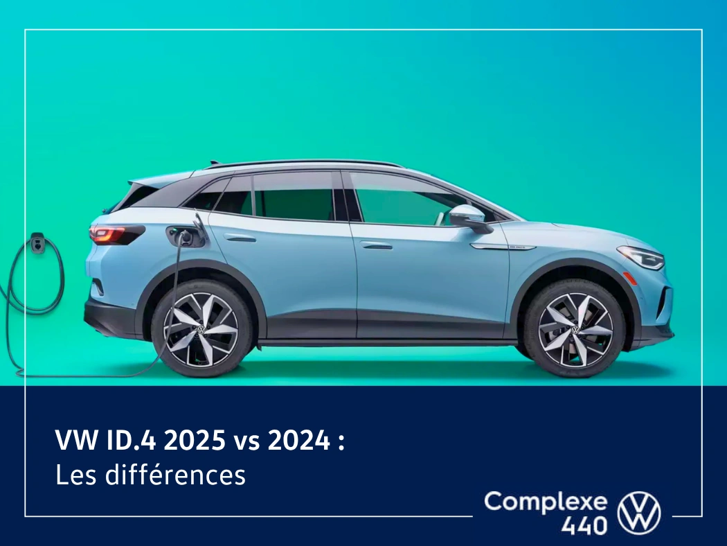 Volkswagen ID.4 électrique en recharge pour comparer les modèles 2025 et 2024.