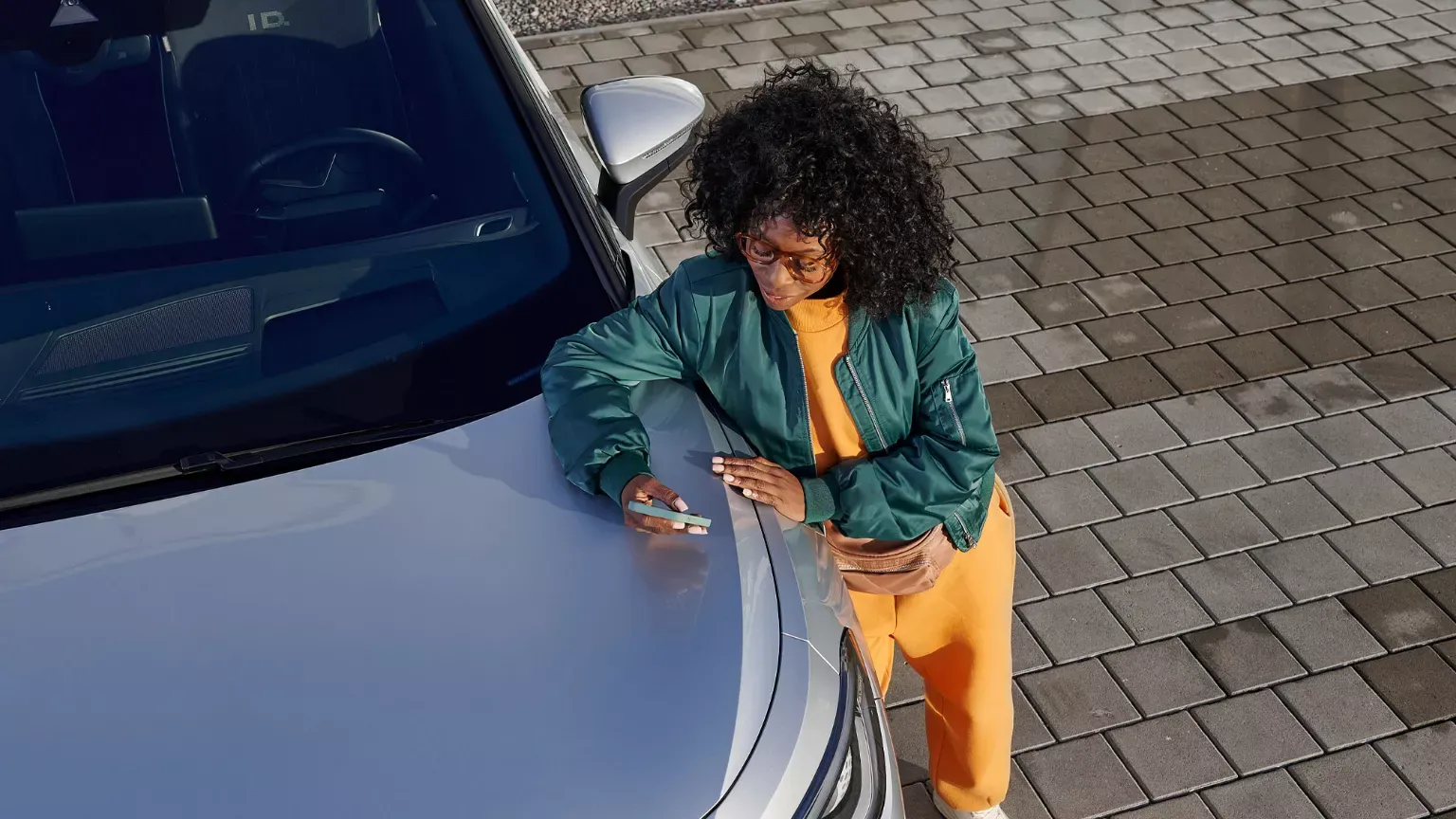 Owner preparing to sell her car.