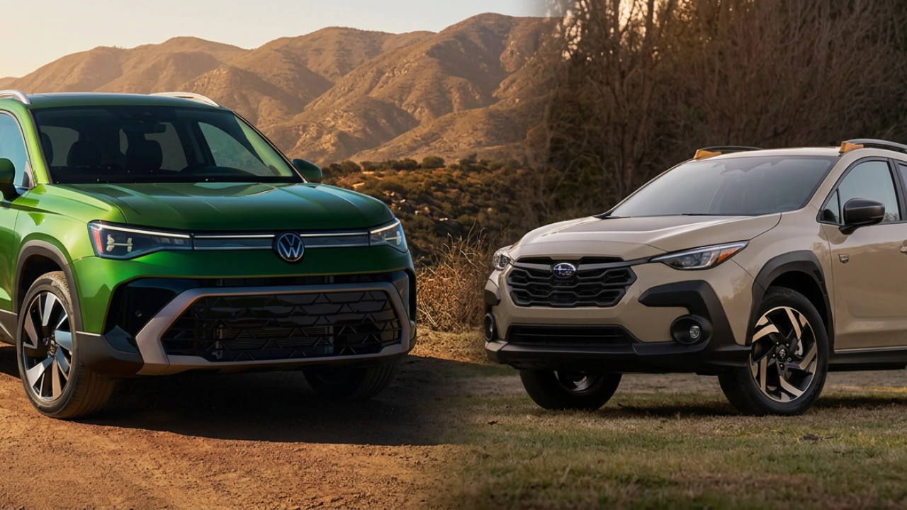 2026 Volkswagen Taos and Subaru Crosstrek comparison.