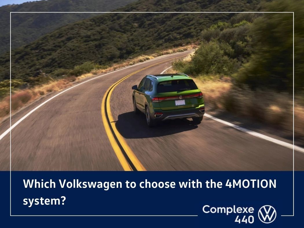 Volkswagen SUV driving through challenging terrain to demonstrate the 4MOTION all-wheel drive system