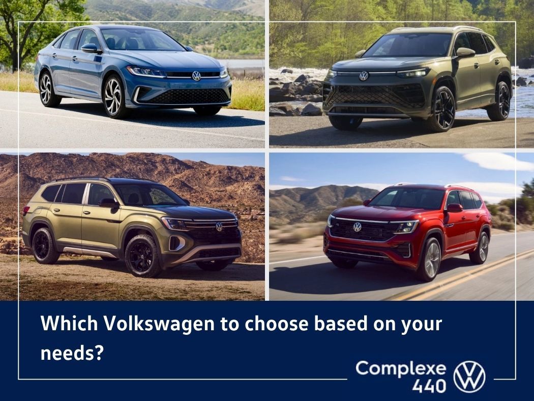 Volkswagen SUV driving on a paved road