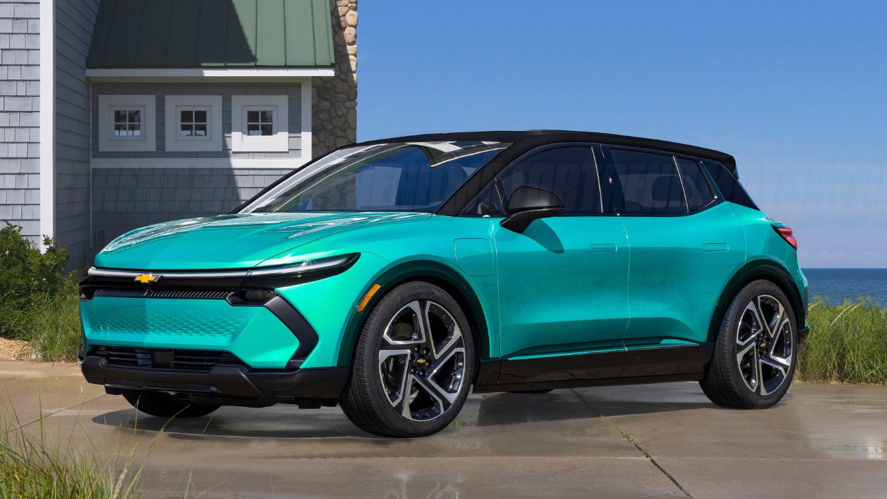 vue latérale avant d'un Chevrolet Bolt 2027