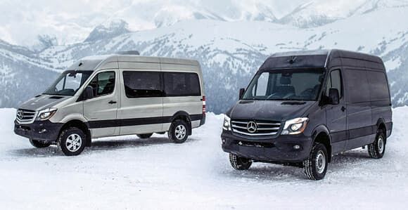 The three types of Mercedes-Benz Vans.