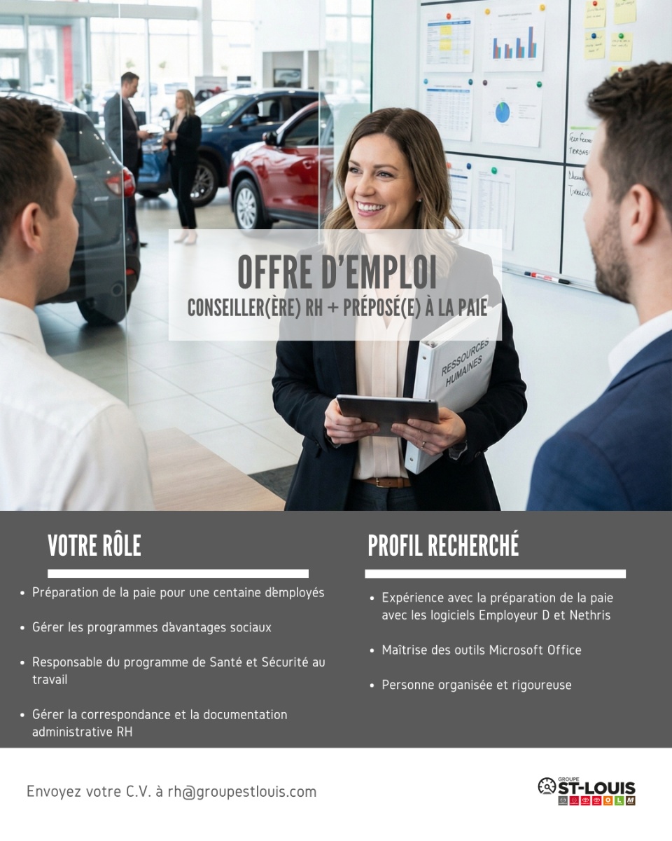 Conseiller(ère) en ressources humaines et préposé(e) à la paie