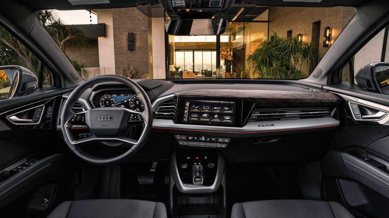 cockpit and dashboard view of a 2025 Audi Q4 e-tron