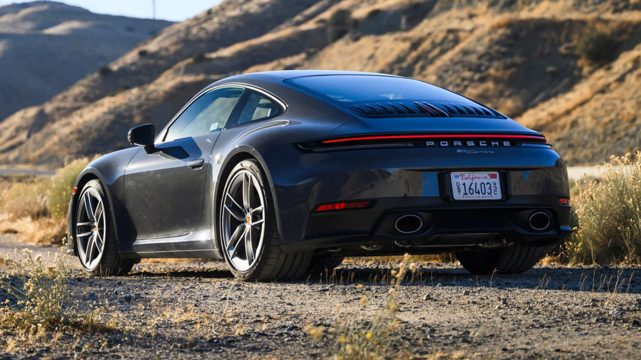 rear side view of a 2026 Porsche 911