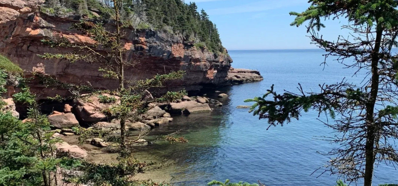 view of a small isolated coast on Bonaventure island