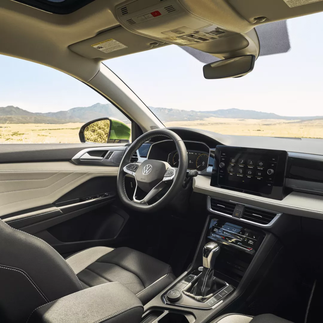 Interior of the 2026 Taos Highline — 10.25-inch Pro digital cockpit and 8-inch touchscreen