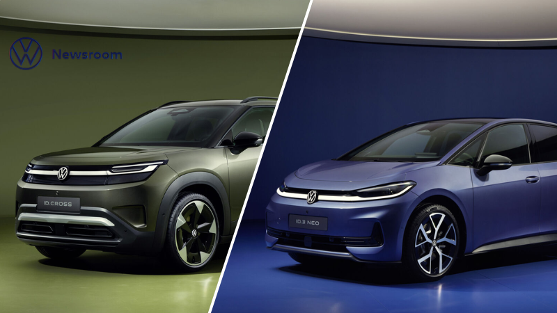 Montage of the Volkswagen ID.3 Neo and ID. Cross concepts