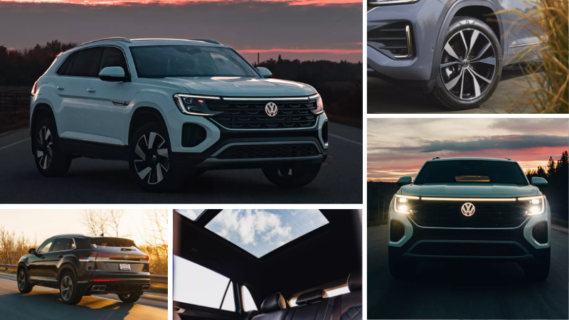 Montage of exterior design features on the 2026 Volkswagen Atlas Cross Sport