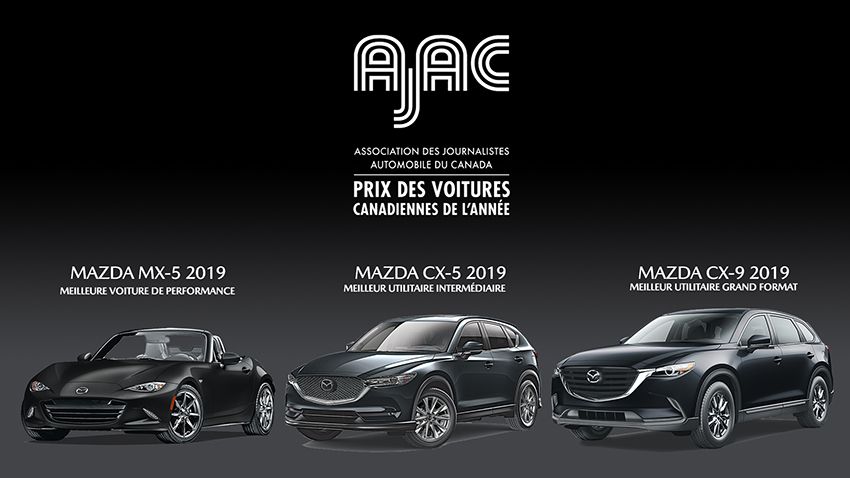 l'Association des journalistes automobile du Canada décerne trois prix à Mazda