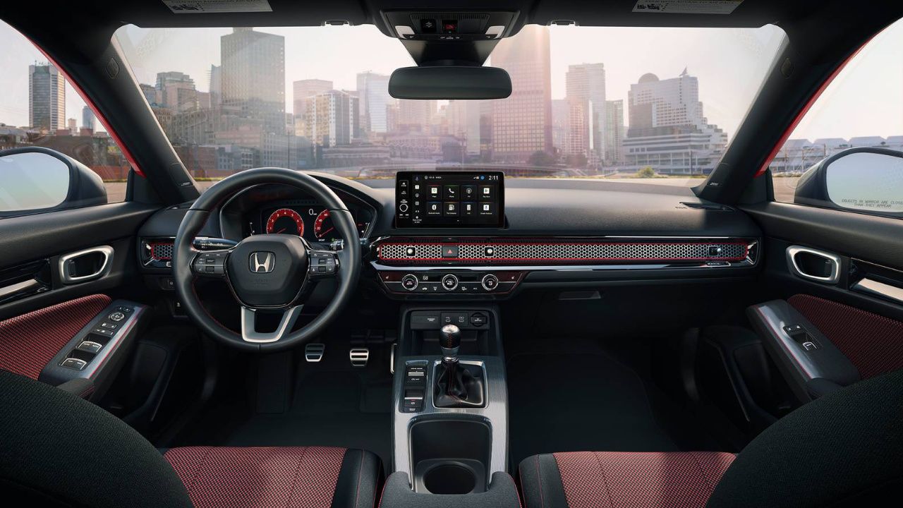 cockpit and dashboard view of a 2026 Honda Civic