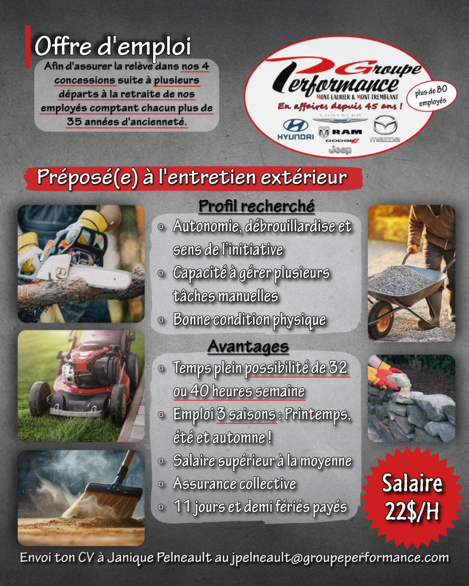 Préposé(e) à l'entretien extérieur