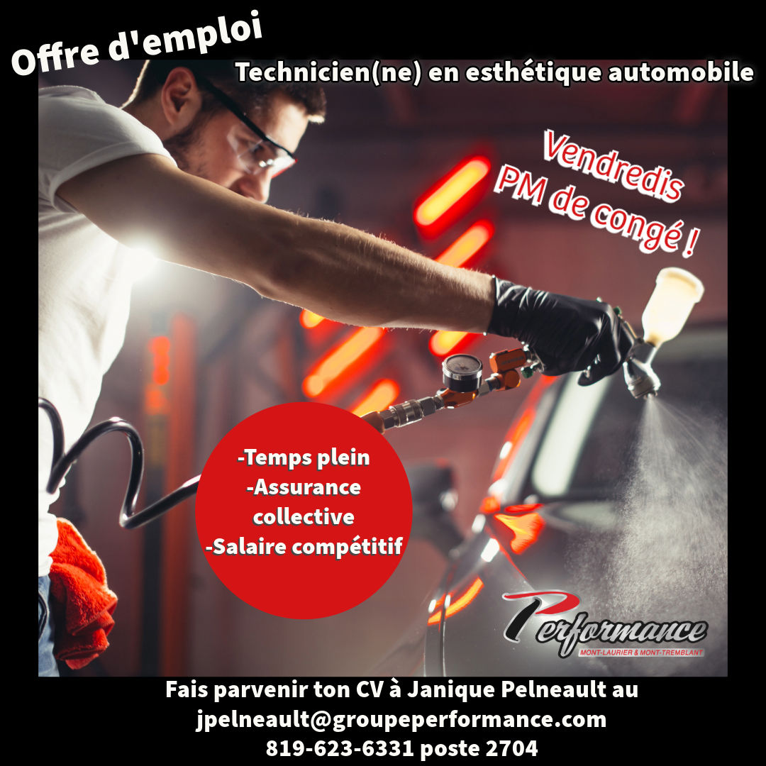 Offre d'emploi - Technicien(ne) en Esthétique Automobile