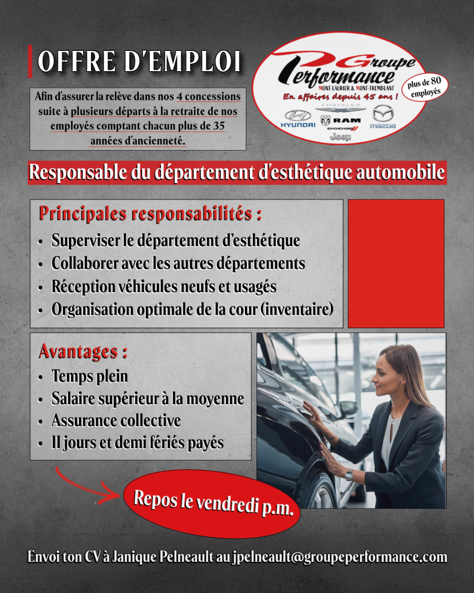 Responsable du département d'esthétique automobile