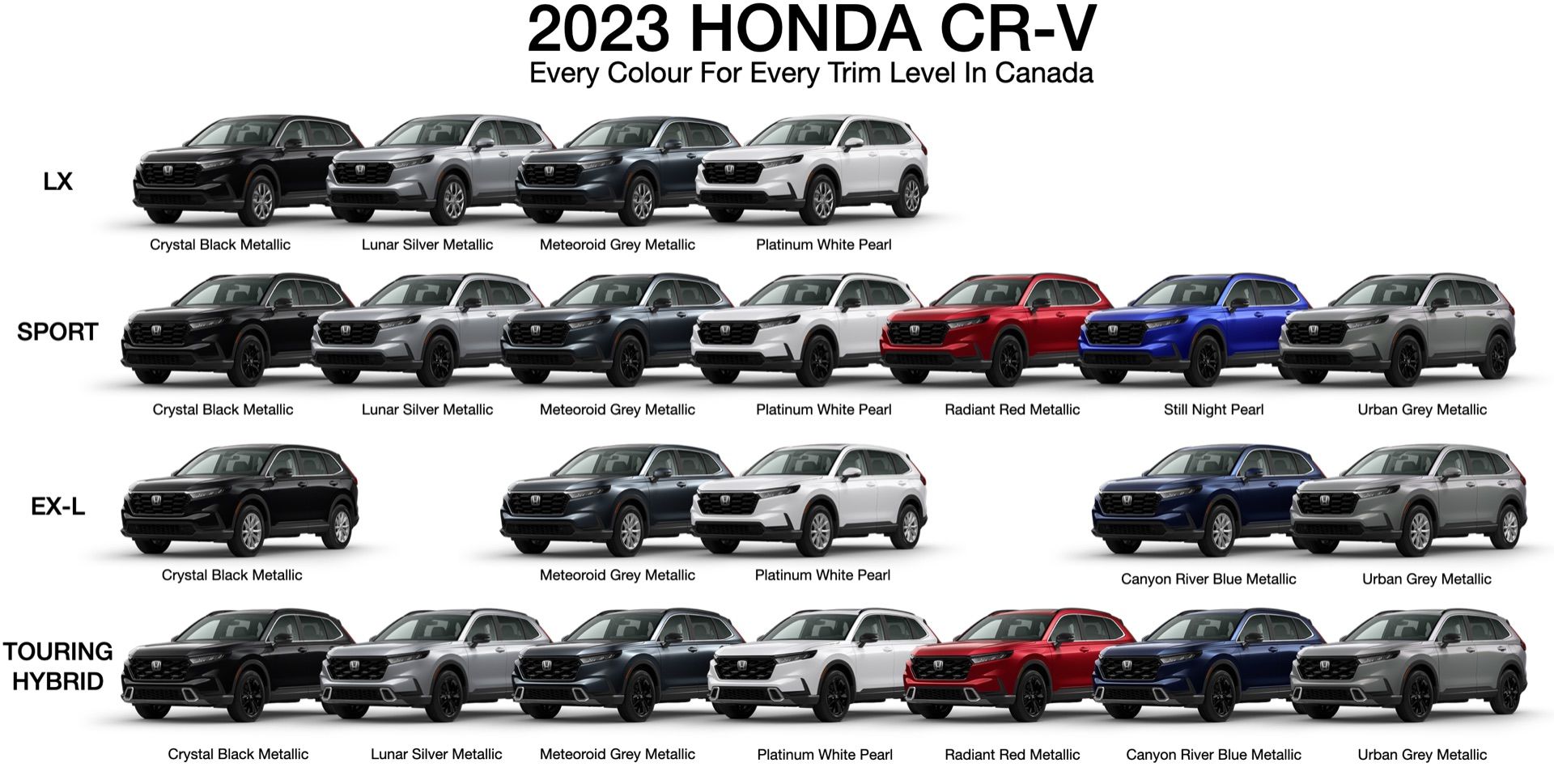 Every Colour For Every Trim Level On The 2023 Honda CR-V