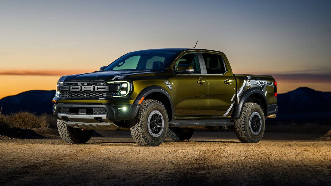 Ford Ranger Raptor performing off-road maneuvers