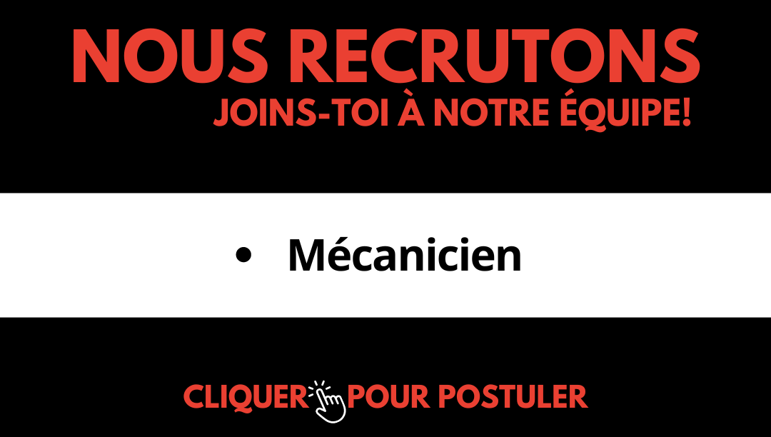 Nous recrutons: Mécanicien