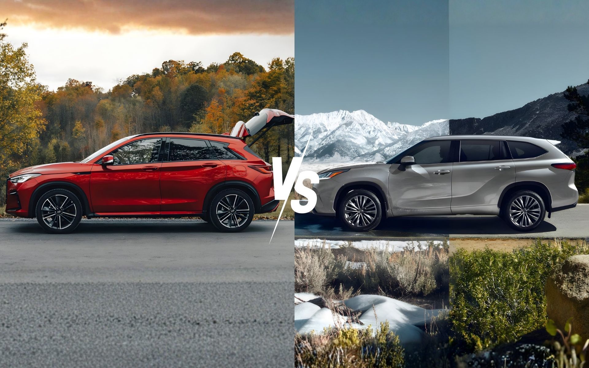 2025 INFINITI QX50 vs. 2025 Toyota Highlander: Two Very Different Takes on Versatility