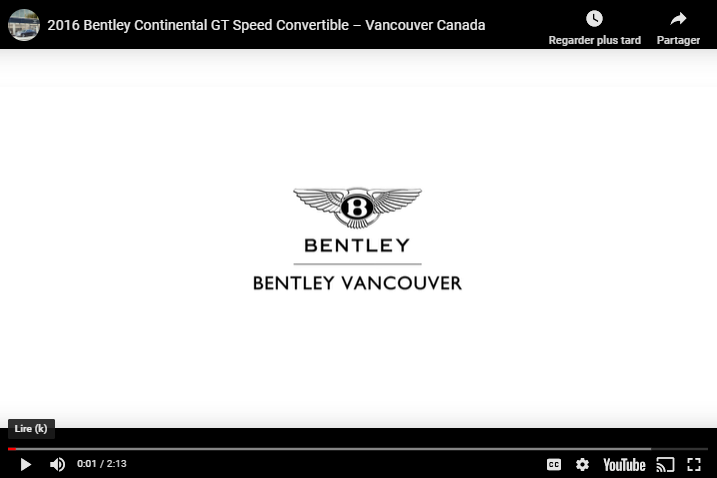 2016 Bentley Continental GT Speed Convertible Video Tour