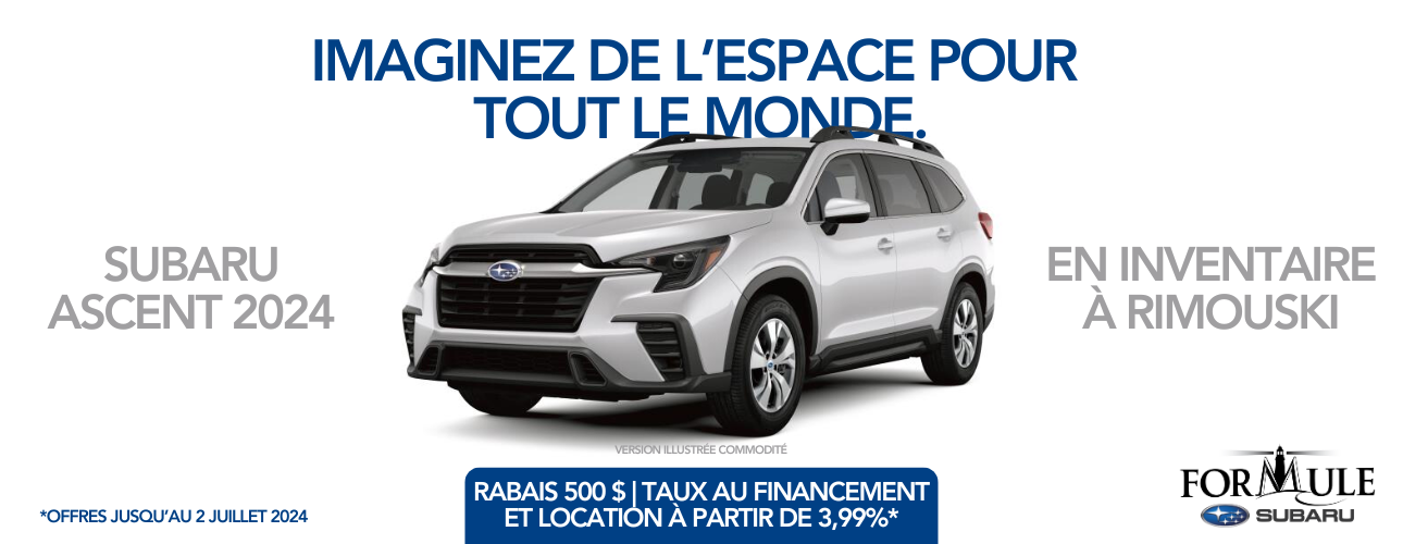 Subaru Ascent 2024: Grand format, Grande capacité, Grande Aventure.