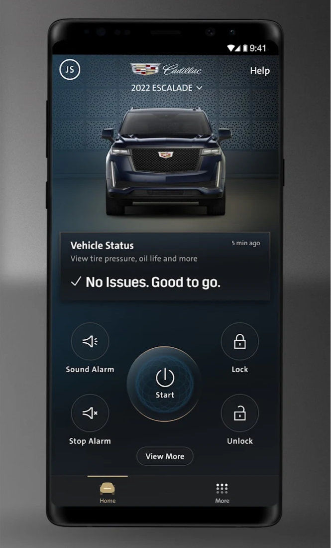 view of the mycadillac app on a smartphone