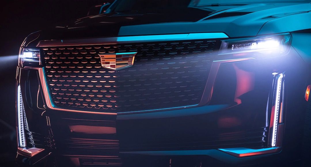 Close-up of the 2023 Cadillac Escalade grille.