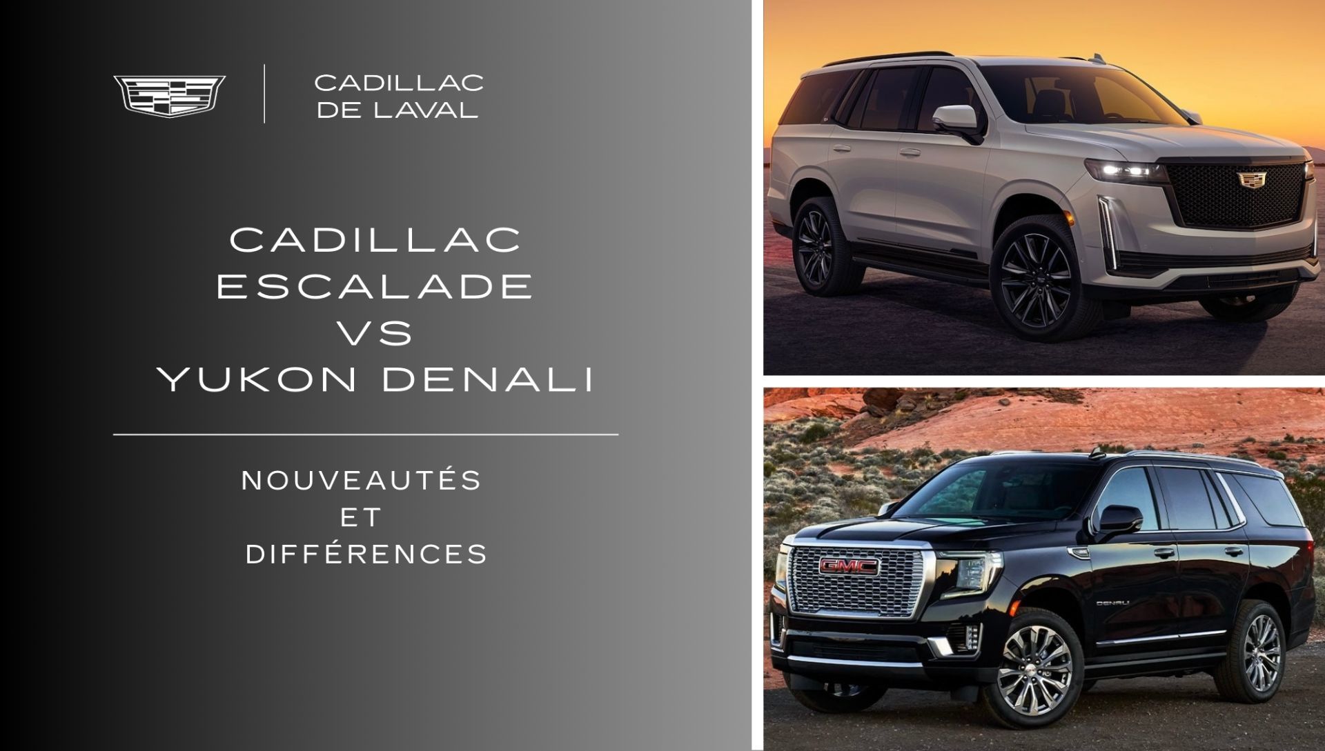 Cadillac Escalade vs Yukon Denali 2024 : nouveautés et différences