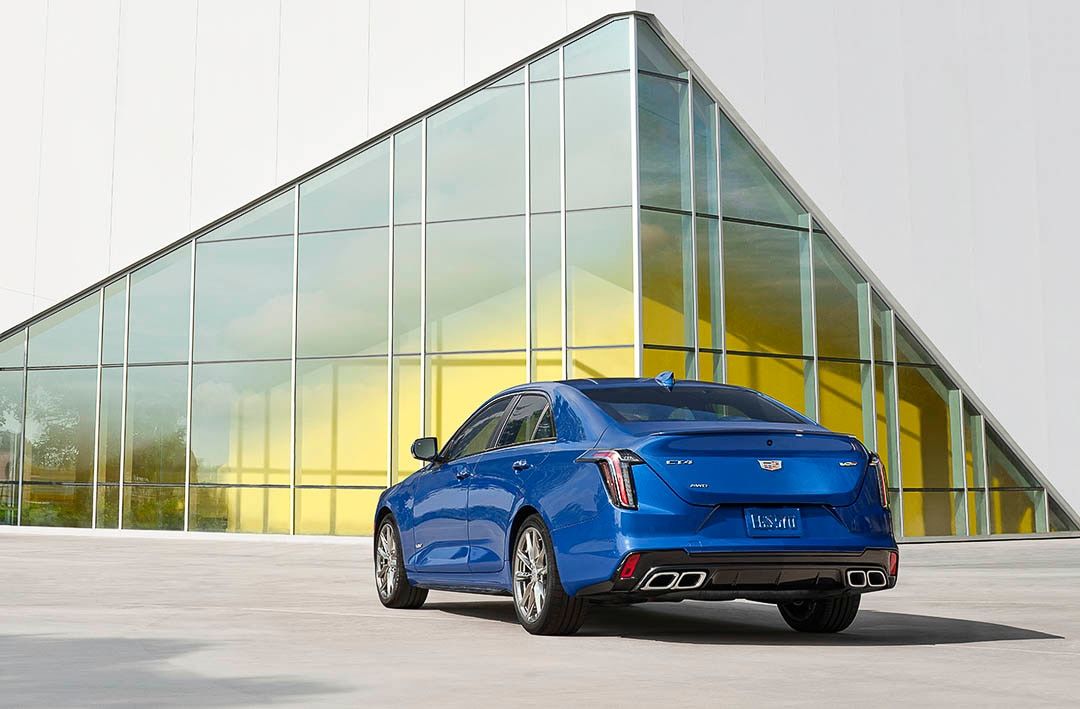 rear view of the 2021 Cadillac CT4-V