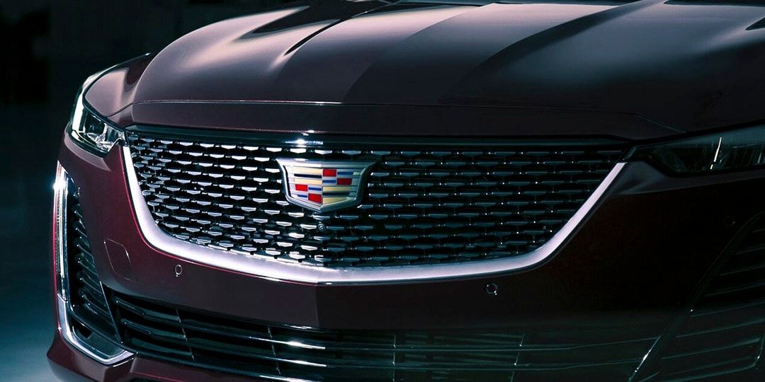 view of the headlights and grille of the 2020 Cadillac CT5