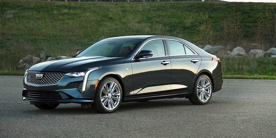 three quarter front view of the 2020 Cadillac CT4