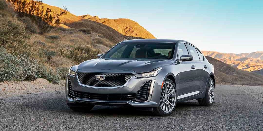 three quarter front view of the 2020 Cadillac CT5