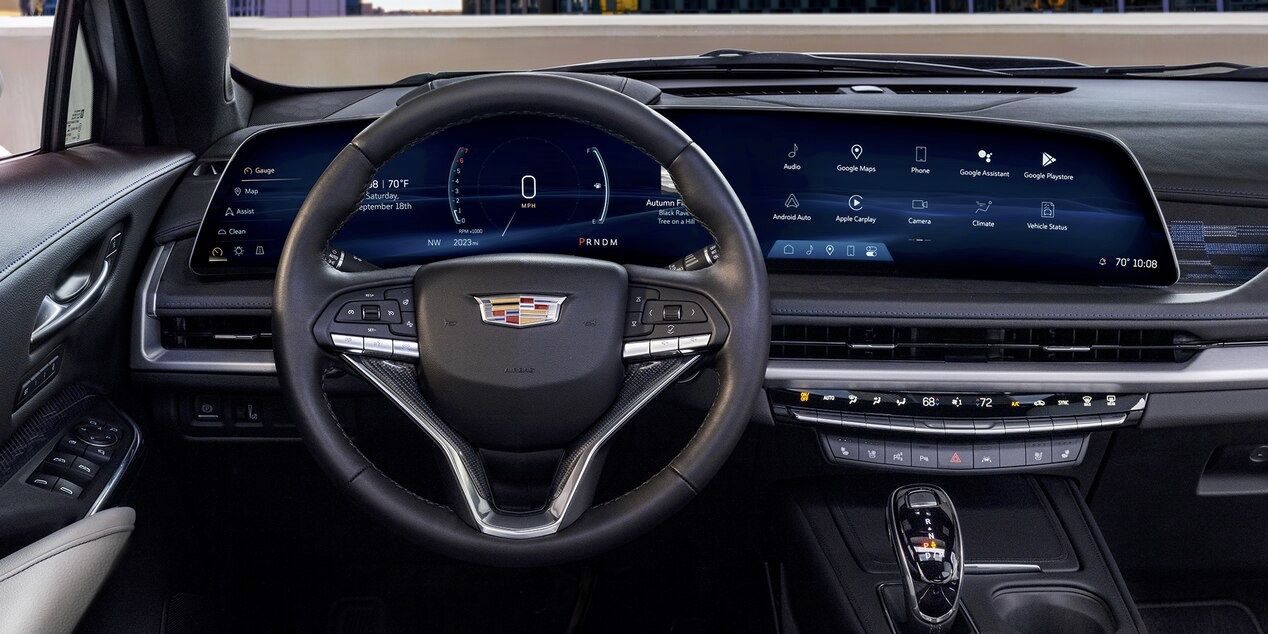 Close-up view of the Cadillac XT4 dashboard.